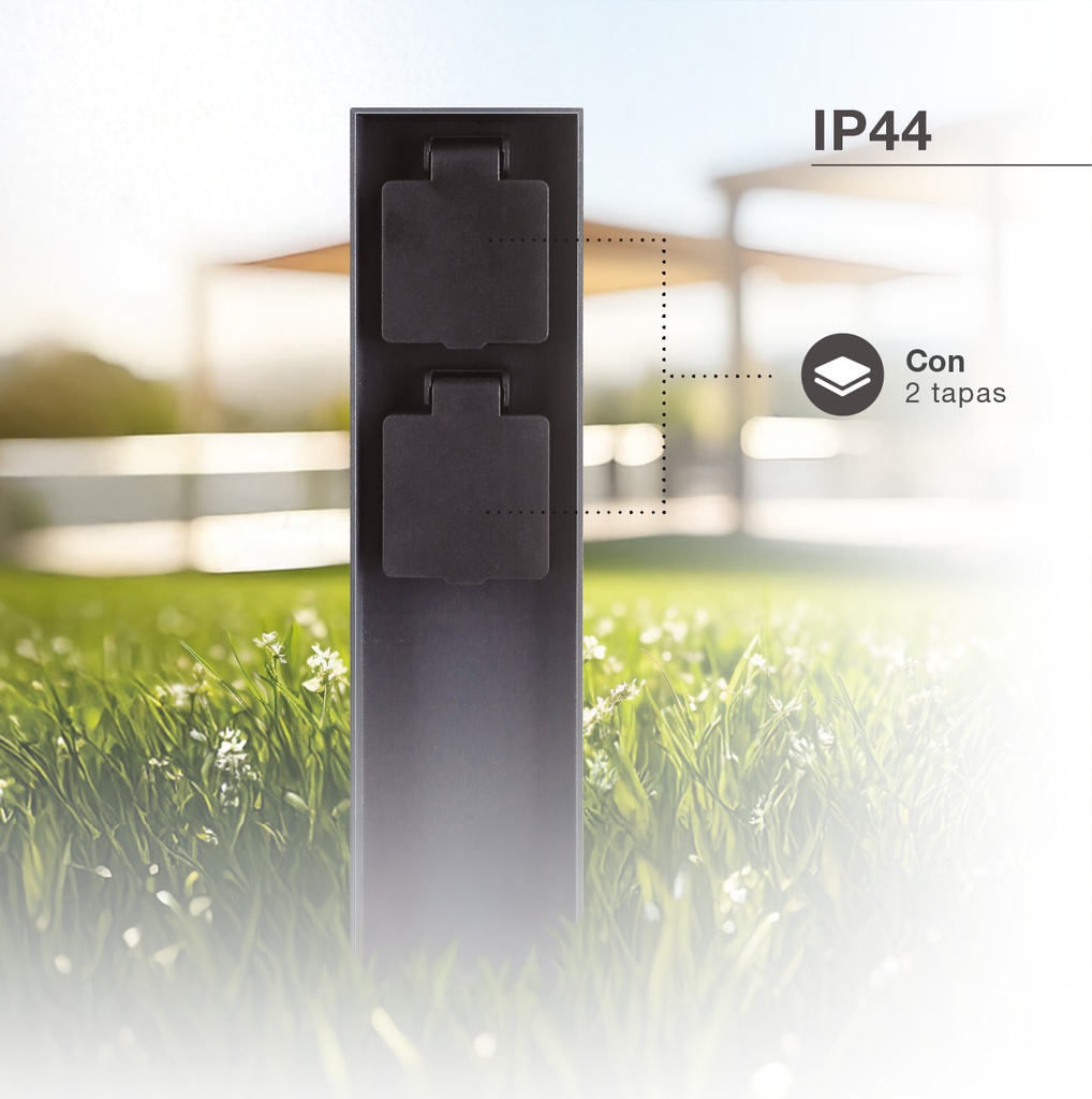 Columna enchufe jardín con tapas 2T IP44