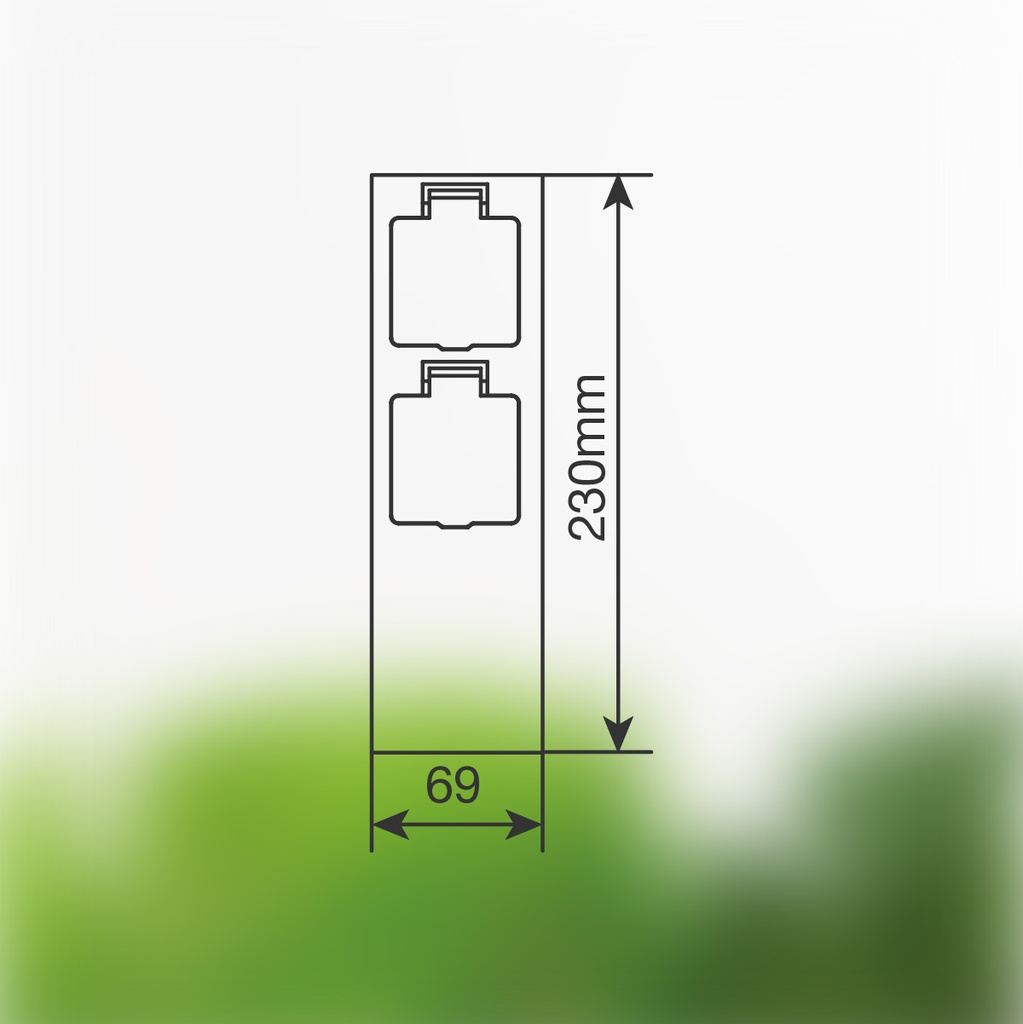 Columna enchufe jardín con tapas 2T IP44