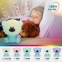 Luz de noche infantil LED Osito 5W RGB + luz día con altavoz y batería Azul 