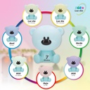 Luz de noche infantil LED Osito 5W RGB + luz día con altavoz y batería Azul 