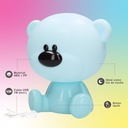 Luz de noche infantil LED Osito 5W RGB + luz día con altavoz y batería Azul 