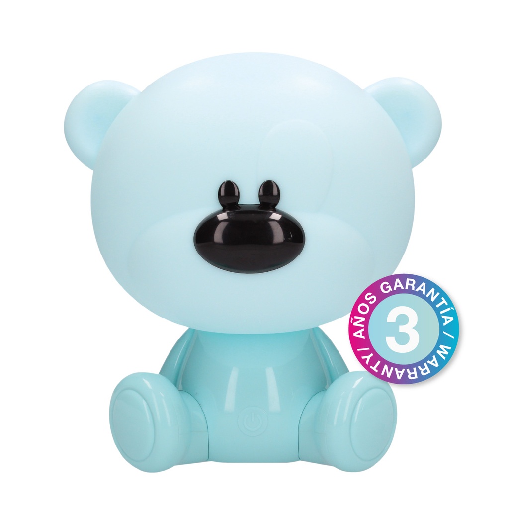 Luz de noche infantil LED Osito 5W RGB + luz día con altavoz y batería Azul 