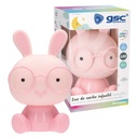 Luz de noche infantil LED Conejito 5W RGB + luz día con altavoz y batería Rosa 