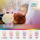 Luz de noche infantil LED Conejito 5W RGB + luz día con altavoz y batería Rosa 
