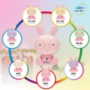Luz de noche infantil LED Conejito 5W RGB + luz día con altavoz y batería Rosa 