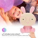 Luz de noche infantil LED Conejito 5W RGB + luz día con altavoz y batería Rosa 