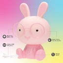 Luz de noche infantil LED Conejito 5W RGB + luz día con altavoz y batería Rosa 