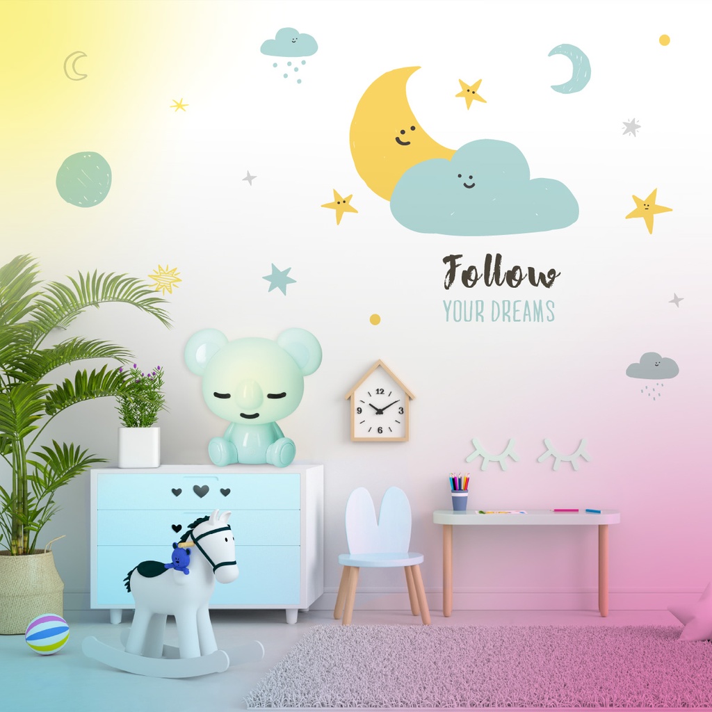 Luz de noche infantil LED Koala 5W RGB + luz día con altavoz y batería Azul 