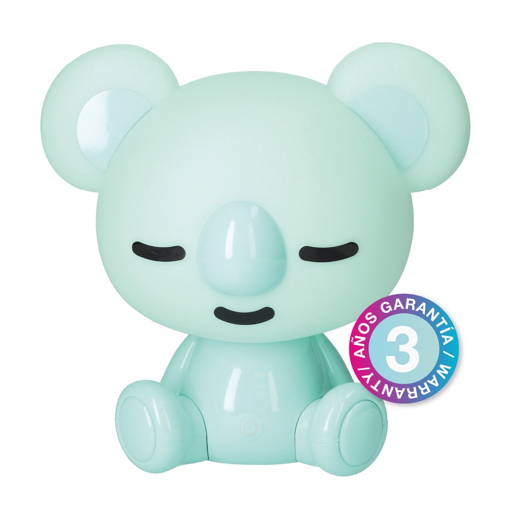 Luz de noche infantil LED Koala 5W RGB + luz día con altavoz y batería Azul 