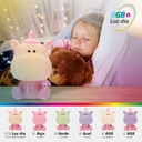 Luz de noche infantil LED Unicornio 5W RGB + luz día con altavoz y batería Rosa 