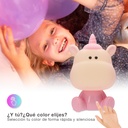 Luz de noche infantil LED Unicornio 5W RGB + luz día con altavoz y batería Rosa 