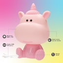 Luz de noche infantil LED Unicornio 5W RGB + luz día con altavoz y batería Rosa 