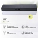 Aplique solar LED Serie Laconi con sensor de movimiento y crepuscular 4W 3000 - 4000 - 6500K