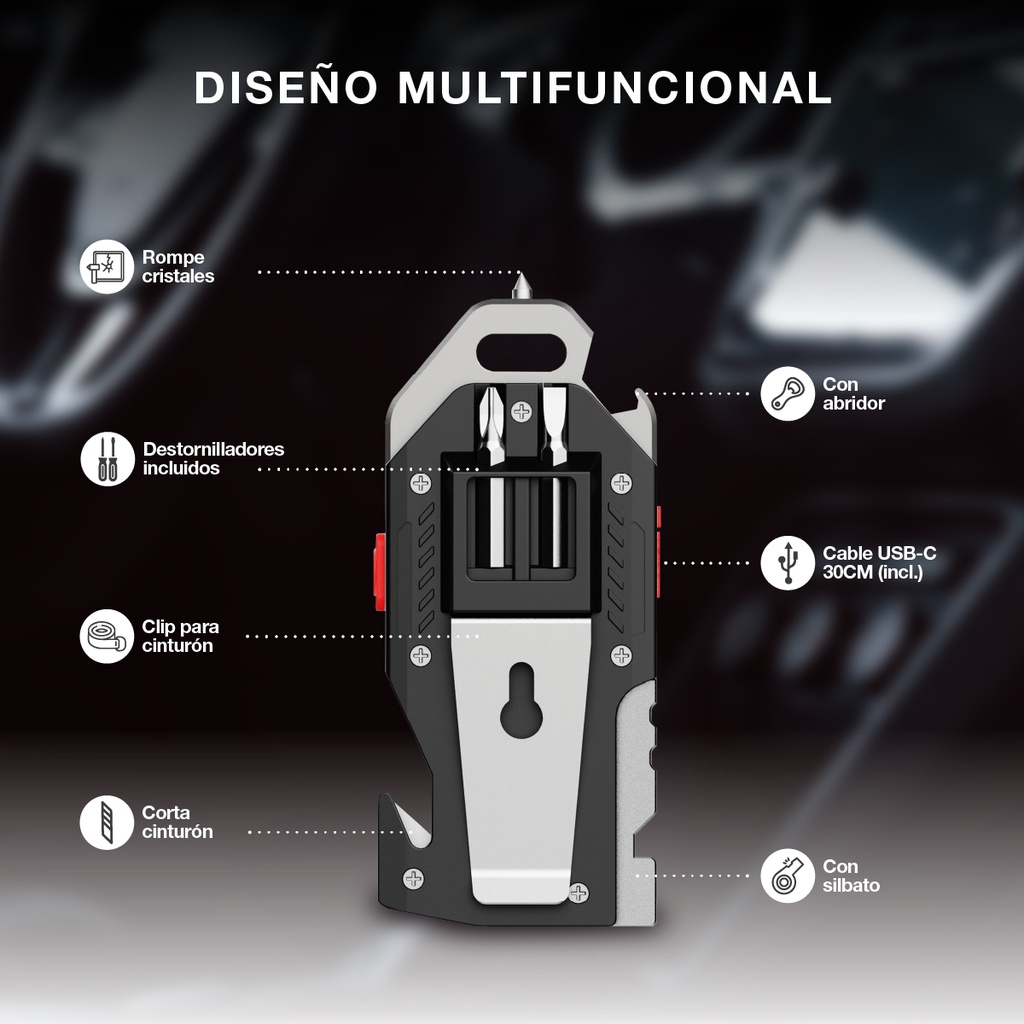 Linterna LED COB de seguridad 10W  - 6u caja exp