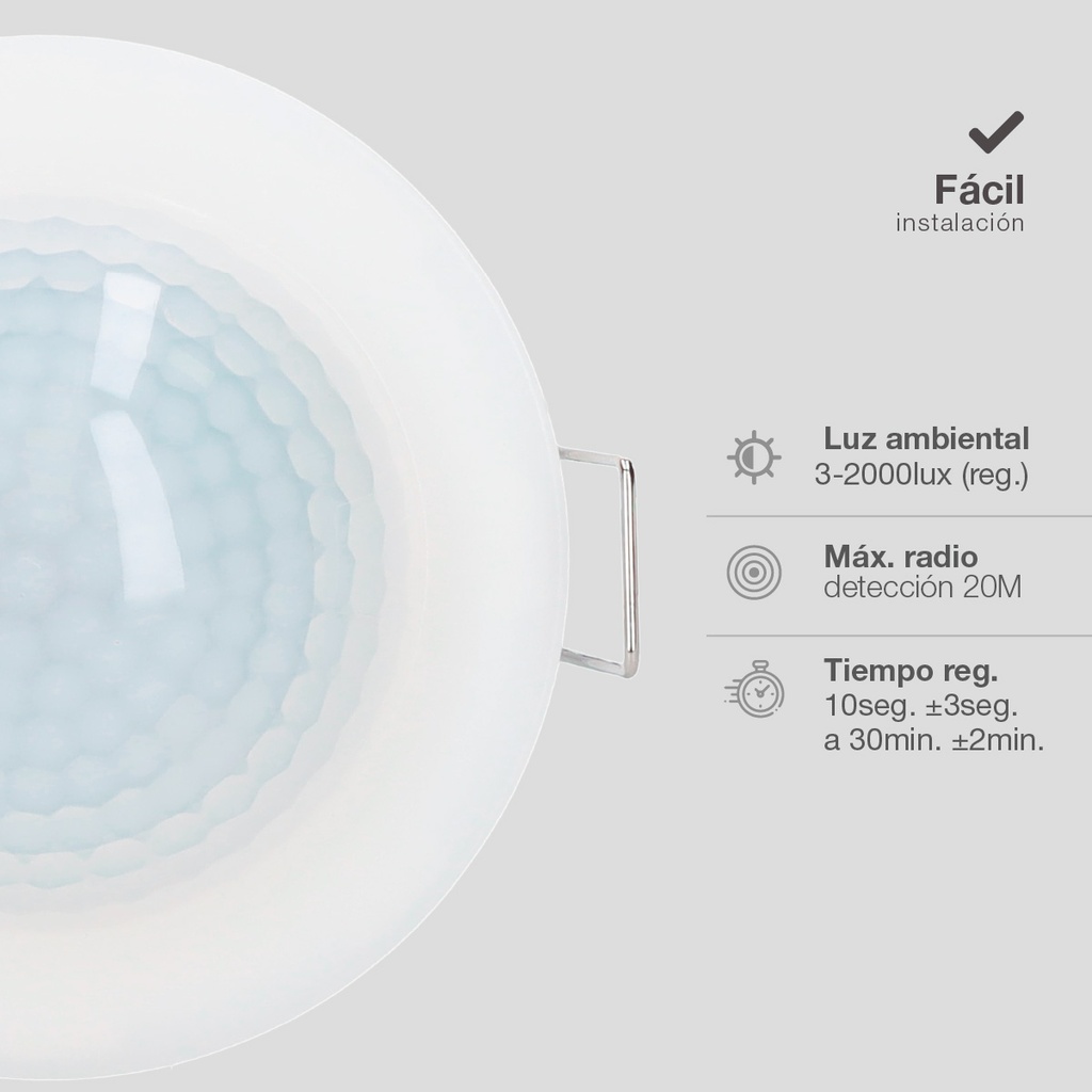 Detector empotrado en techo Lucera Blanco 