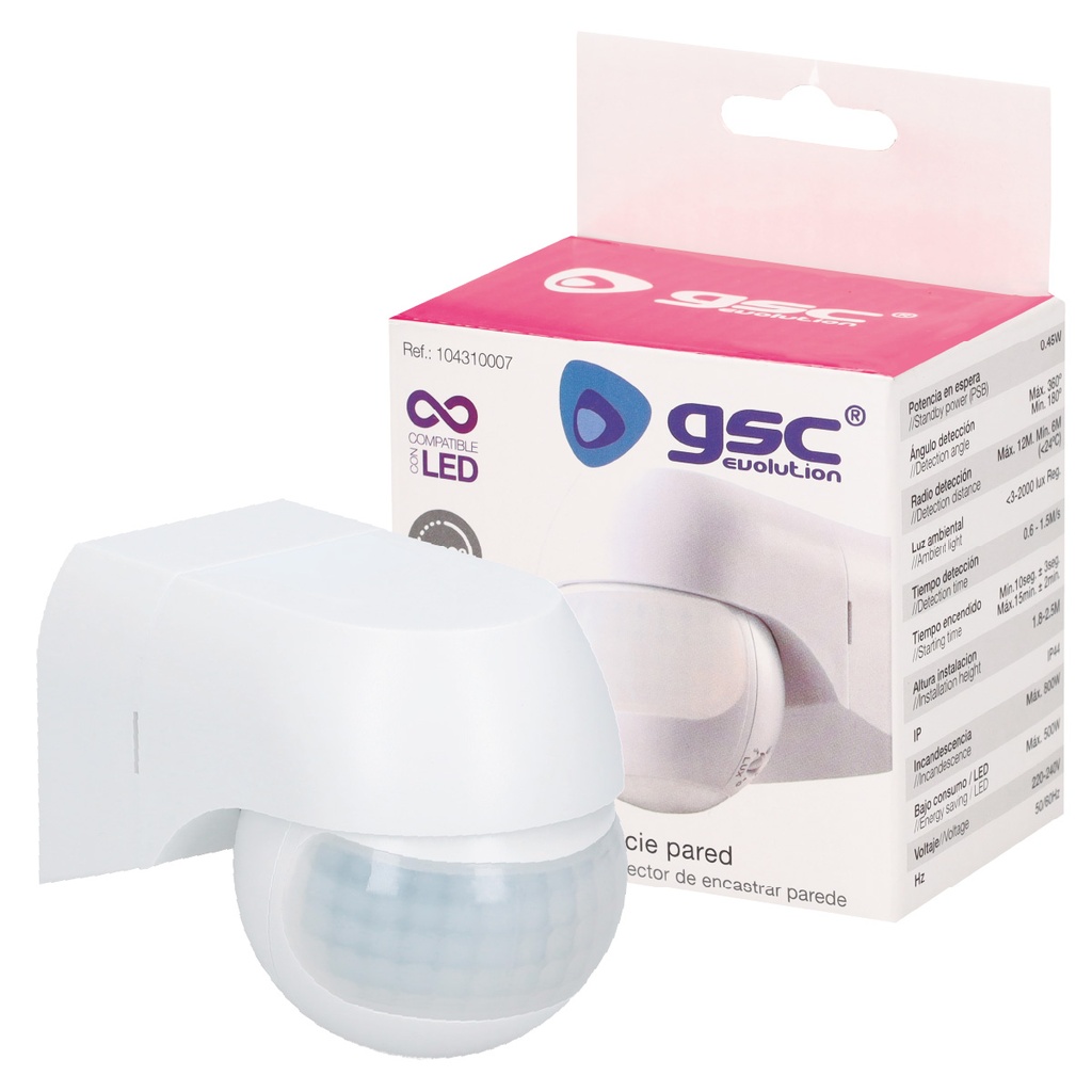 Detector superficie pared Sisco Blanco 