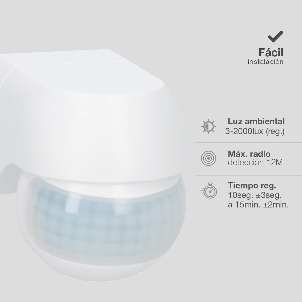 Detector superficie pared Sisco Blanco 