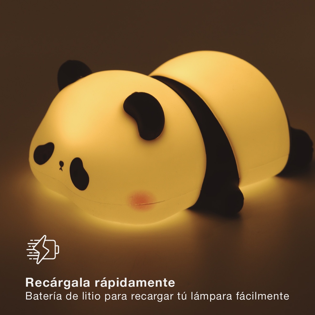 Luz de noche infantil LED Panda 1W RGB batería recargable 