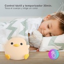 Luz de noche infantil LED Pollito 1W RGB batería recargable 