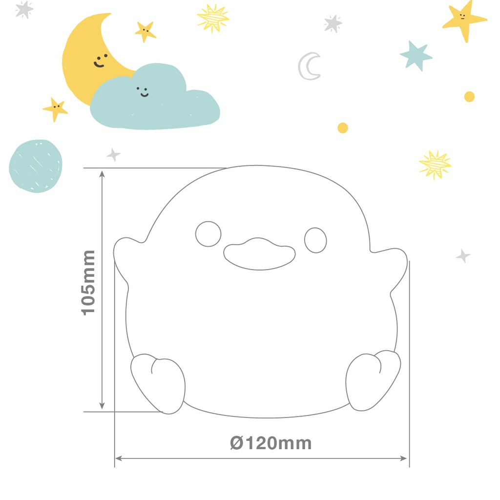 Luz de noche infantil LED Pollito 1W RGB batería recargable 