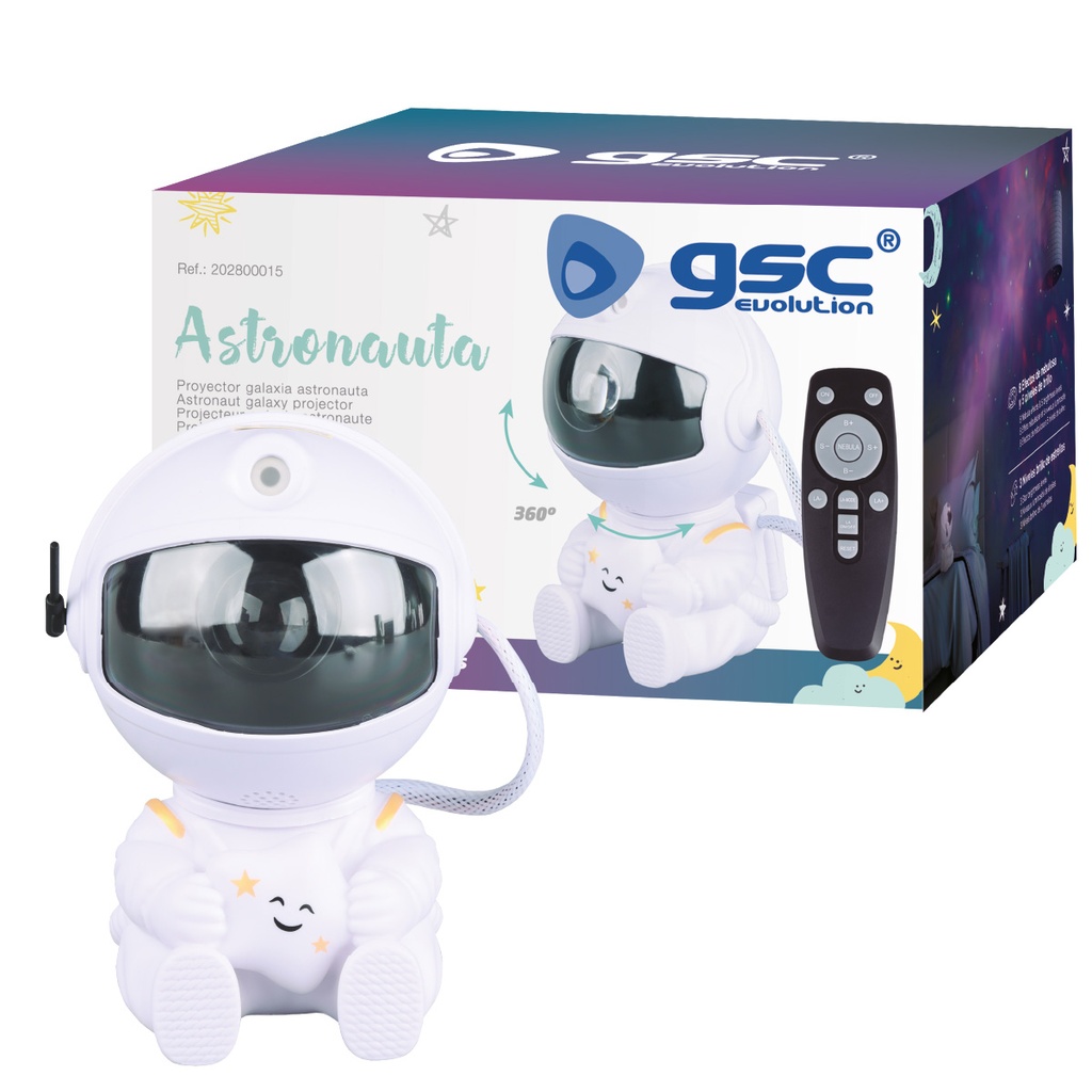 Luz de noche infantil LED Astronauta proyector galaxia 