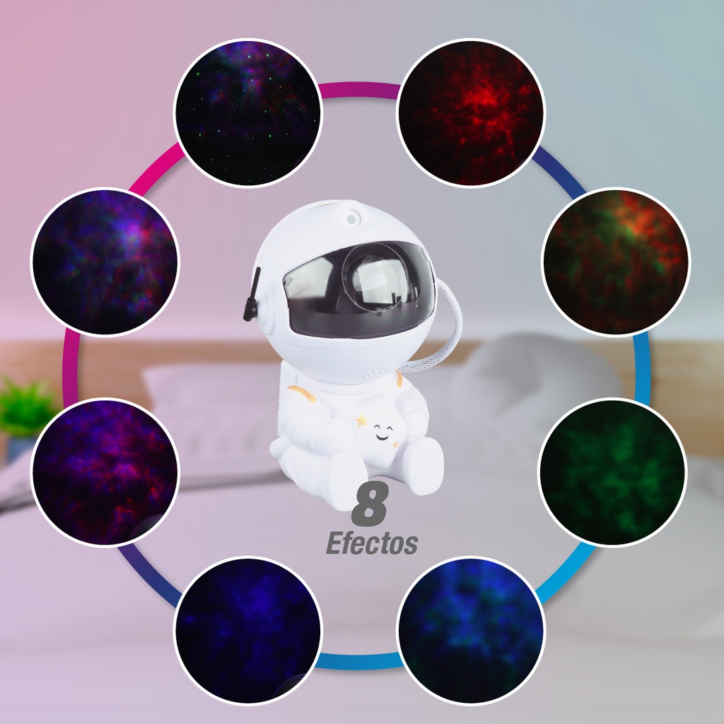 Luz de noche infantil LED Astronauta proyector galaxia 