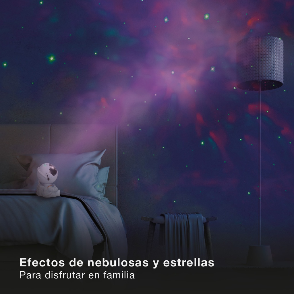 Luz de noche infantil LED Astronauta proyector galaxia 
