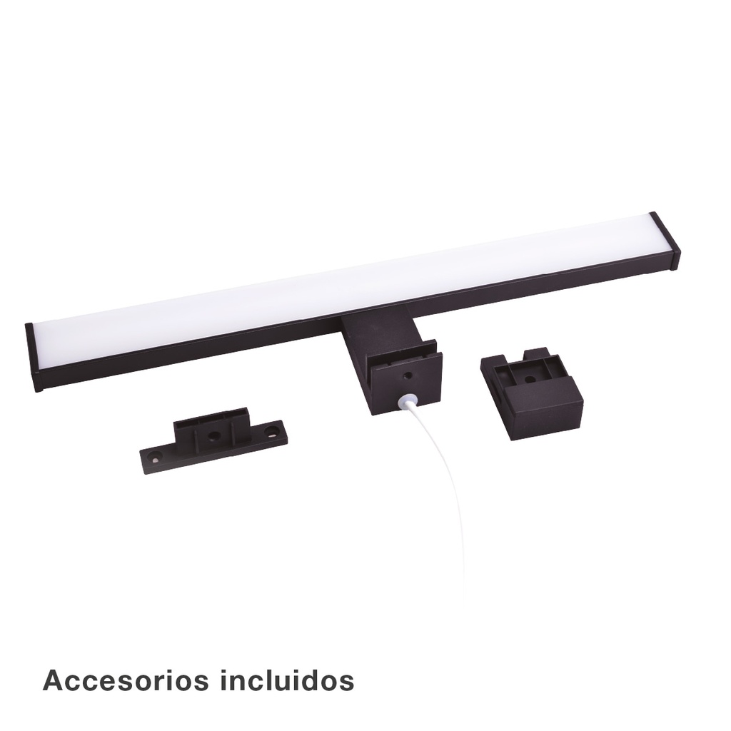 Aplique baño LED Laksa 8W 4000K IP44 Negro