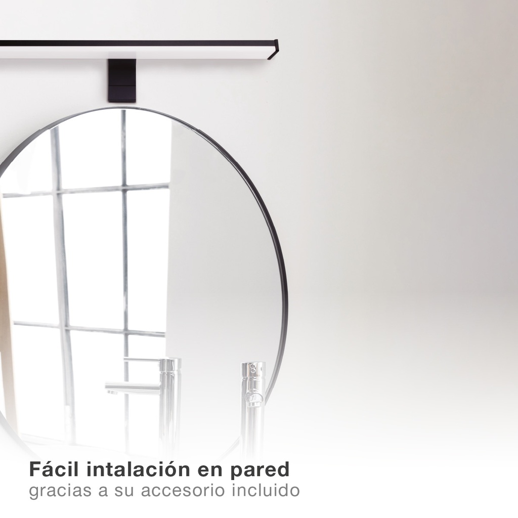 Aplique baño LED Laksa 8W 6500K IP44 Negro