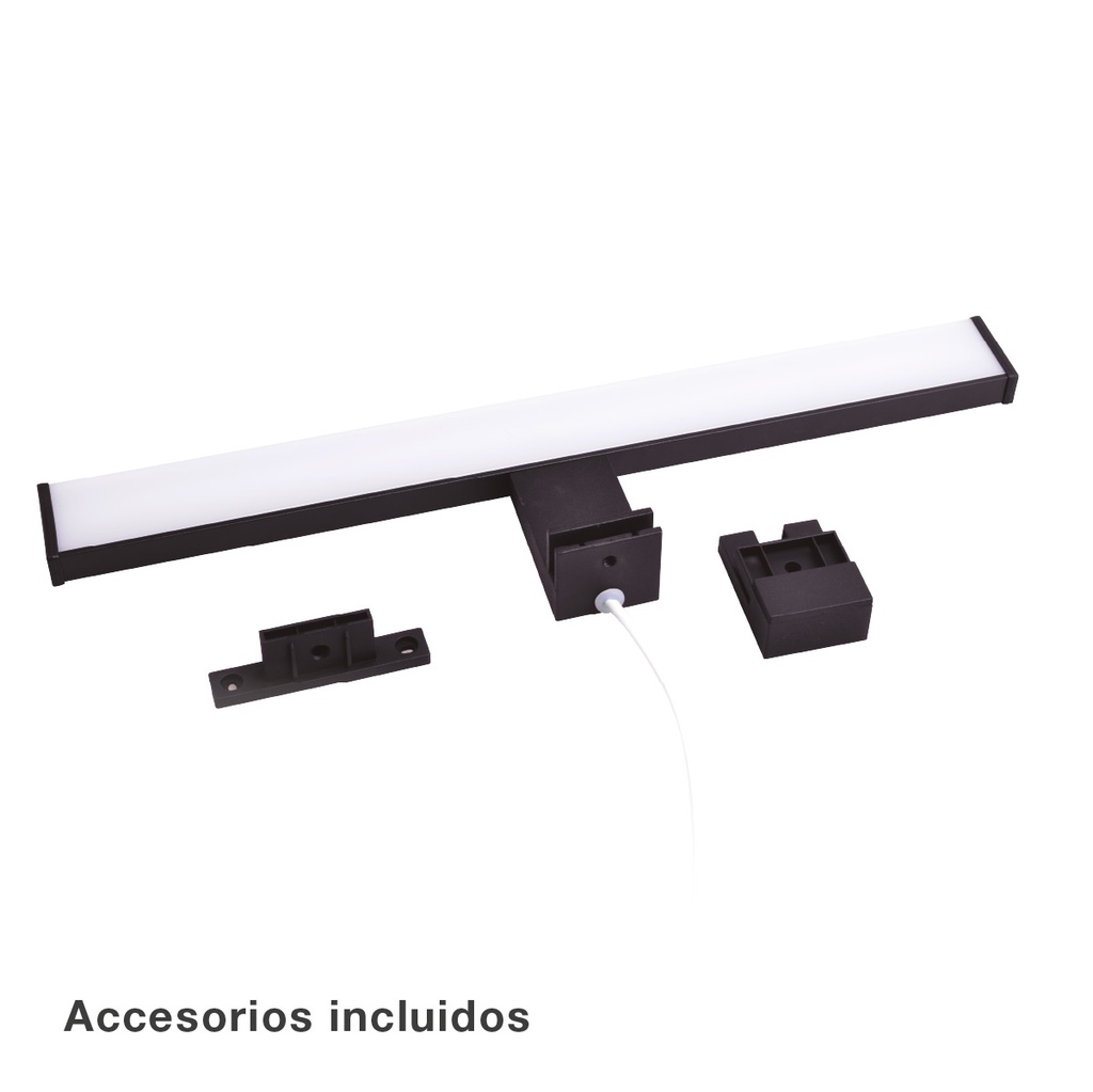 Aplique baño LED Laksa 8W 6500K IP44 Negro