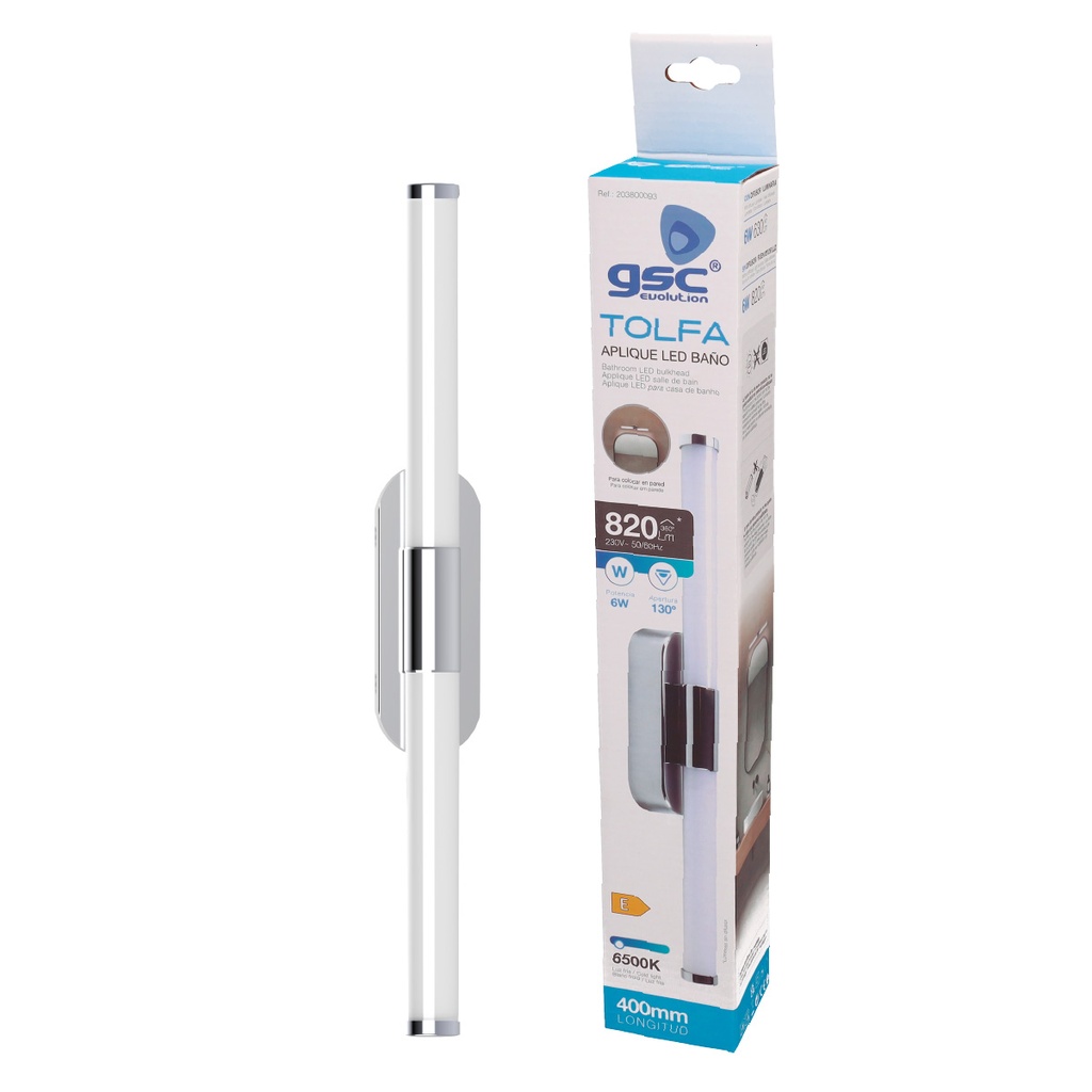 Aplique baño LED Tolfa 6W 6500K IP44 