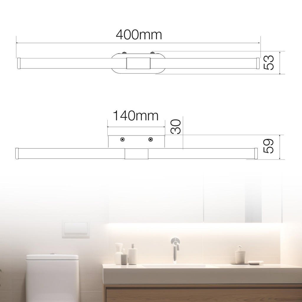 Aplique baño LED Tolfa 6W 6500K IP44 
