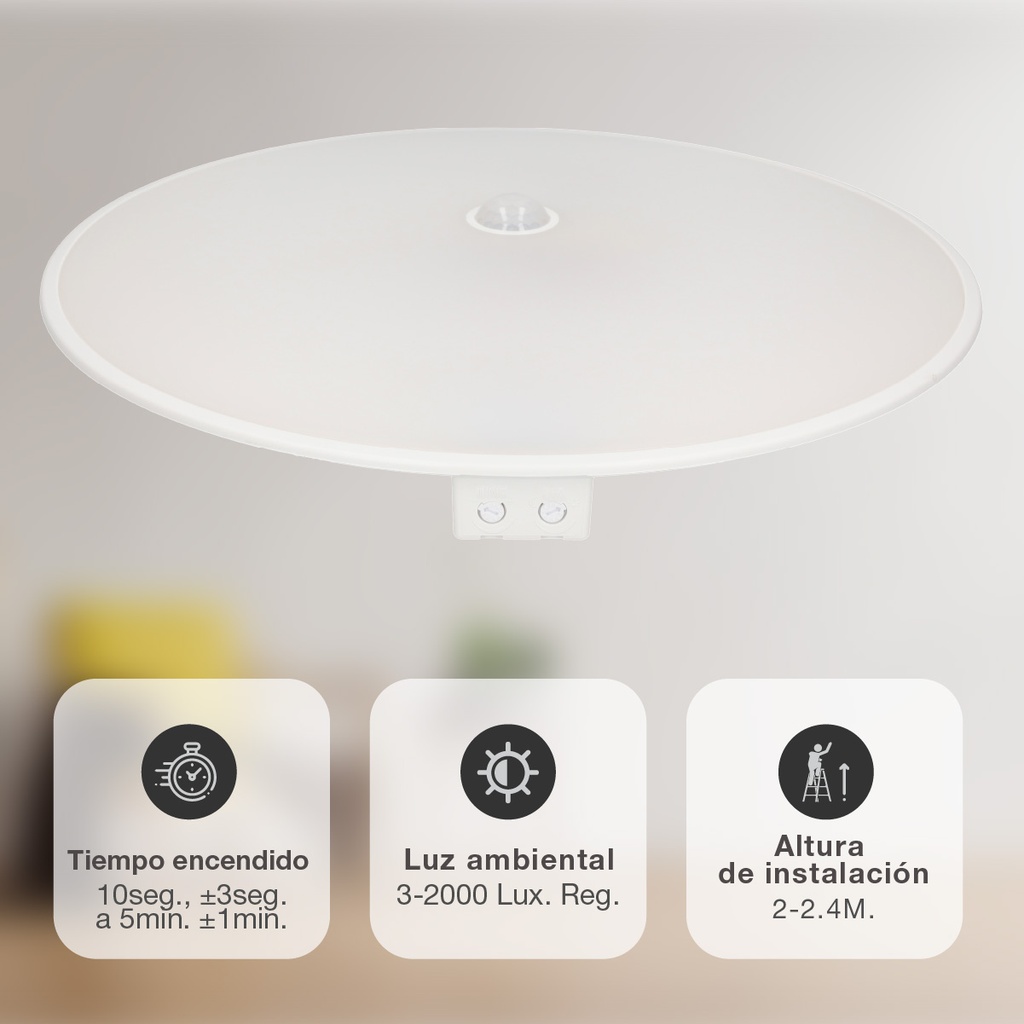 Plafón techo LED Celano con sensor de movimiento 15W 4000K 