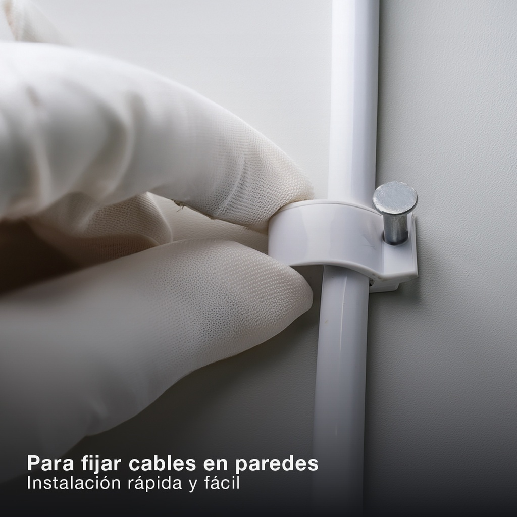 Bolsa de 100 grapillones para cable manguera redondo 7mm