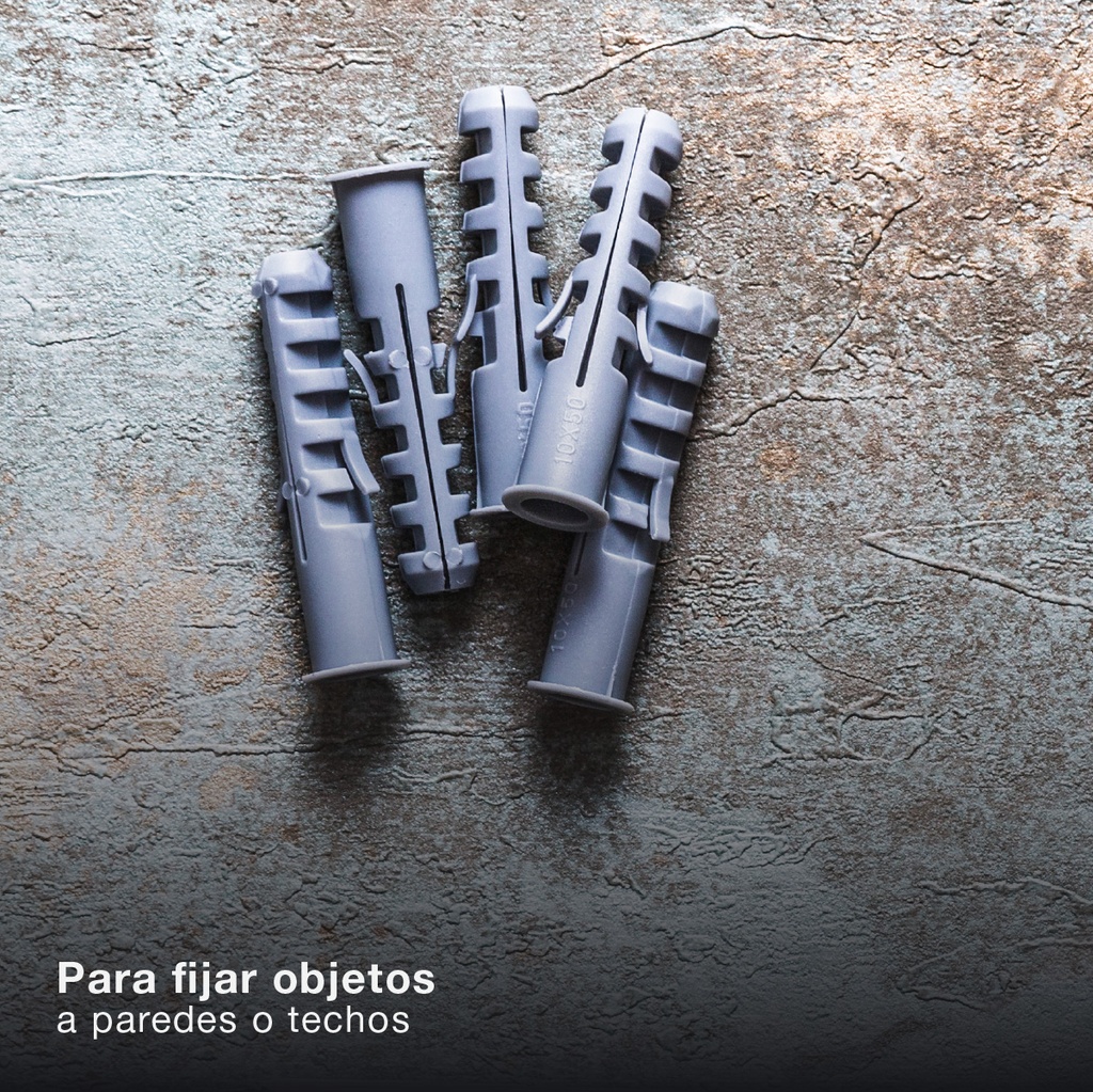 Bolsa de 100 tacos de expansión Nylon Gris 6mm