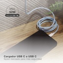 Cable USB Tipo C a USB Tipo C nylon trenzado 1,5M 