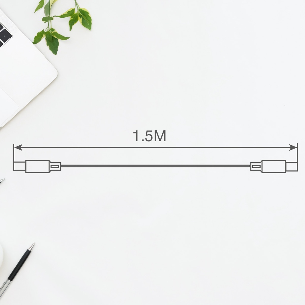 Cable USB Tipo C a USB Tipo C nylon trenzado 1,5M 