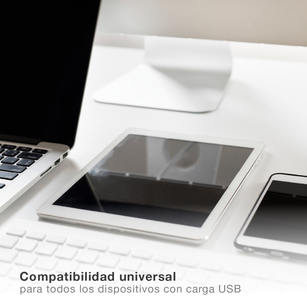 Cable cargador 3 en 1 (USB Tipo C, conector Lightning y micro USB) nylon trenzado 1,2M 
