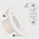 Aro basculante redondo empotrable LED Gonde 7W 3000-4000-6500K Blanco 