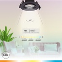 Aro basculante redondo empotrable LED Gonde 7W 3000-4000-6500K Negro 