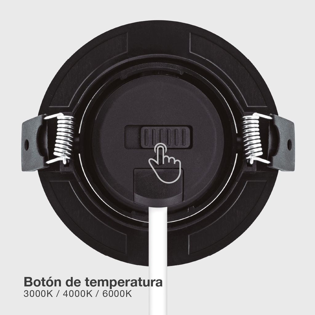 Aro basculante redondo empotrable LED Gonde 7W 3000-4000-6500K Negro 