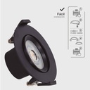 Aro basculante redondo empotrable LED Gonde 7W 3000-4000-6500K Negro 