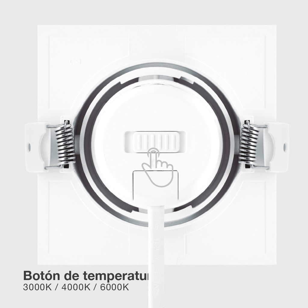 Aro basculante cuadrado empotrable LED Gonde 7W 3000-4000-6500K Blanco 