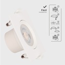 Aro basculante cuadrado empotrable LED Gonde 7W 3000-4000-6500K Blanco 