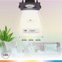 Aro basculante cuadrado empotrable LED Gonde 7W 3000-4000-6500K Negro 