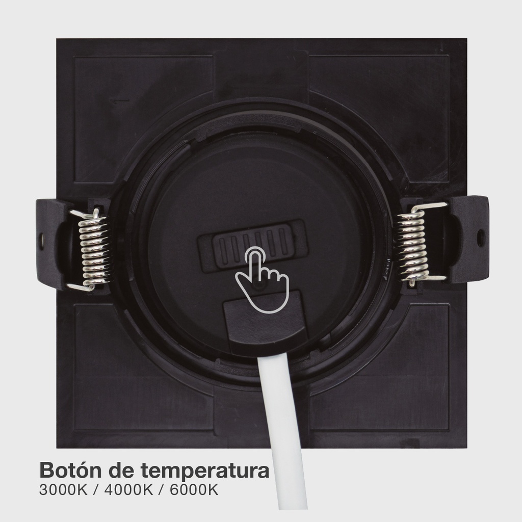 Aro basculante cuadrado empotrable LED Gonde 7W 3000-4000-6500K Negro 