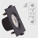 Aro basculante cuadrado empotrable LED Gonde 7W 3000-4000-6500K Negro 