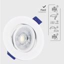 Aro basculante redondo empotrable LED Cumbo 7W 3000K Blanco 