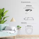 Aro basculante redondo empotrable LED Cumbo 7W 3000K Blanco 