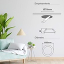 Aro basculante redondo empotrable LED Cumbo 7W 4000K Blanco 